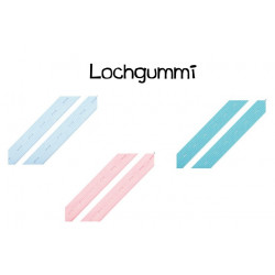 Lochgummi 15mm rosa - aqua - hellblau